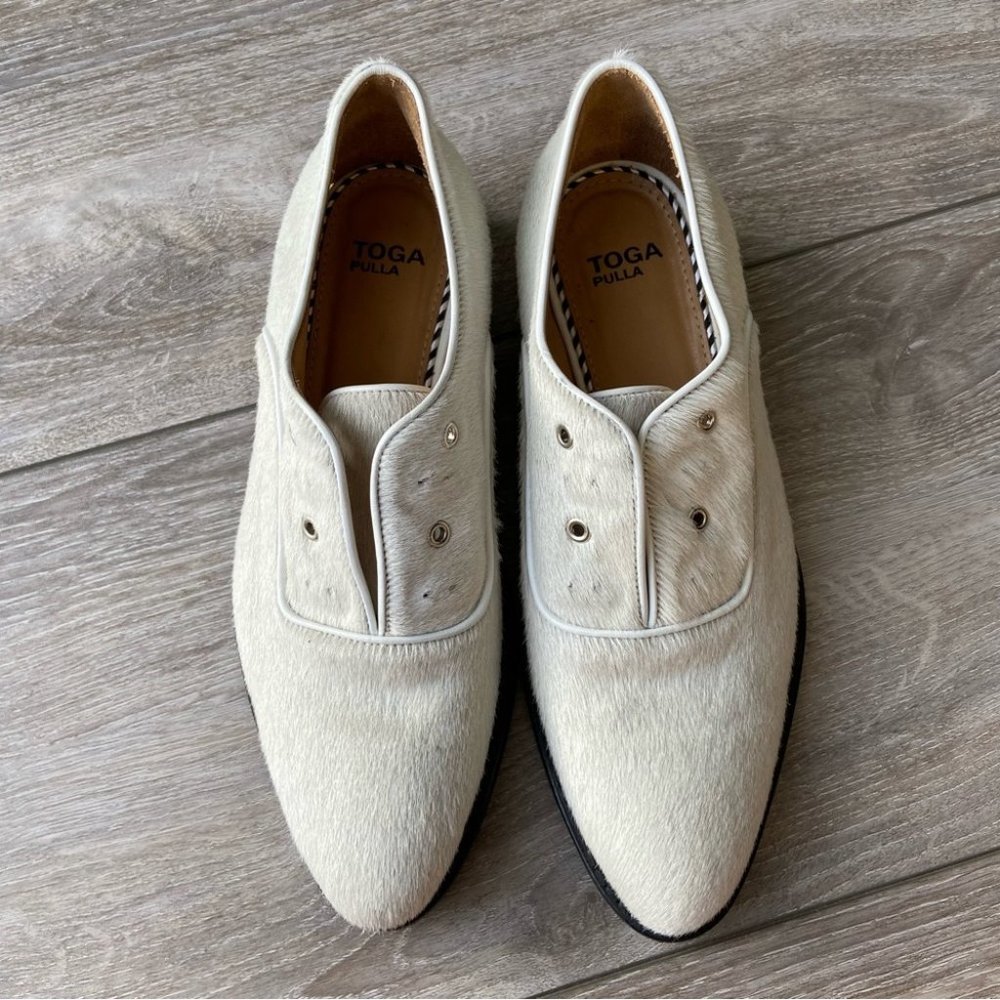 Toga Pulla Cream Loafers View 2